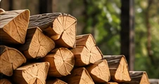 Bûches de bois empilées
