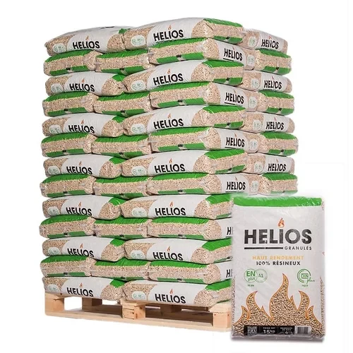 Palette de sacs de granulés Hélios
