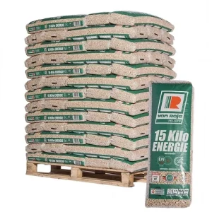 Palette de sacs de granulés Van Roje