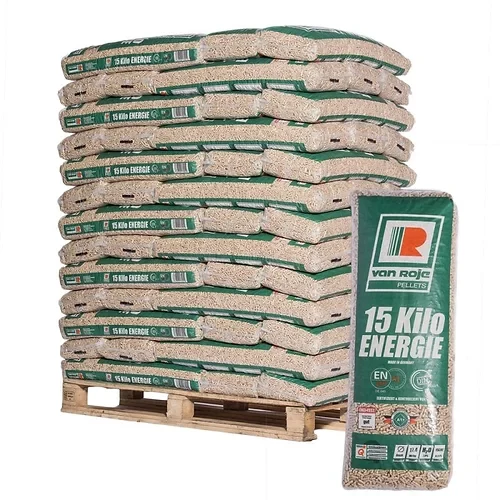 Palette de sacs de granulés Van Roje