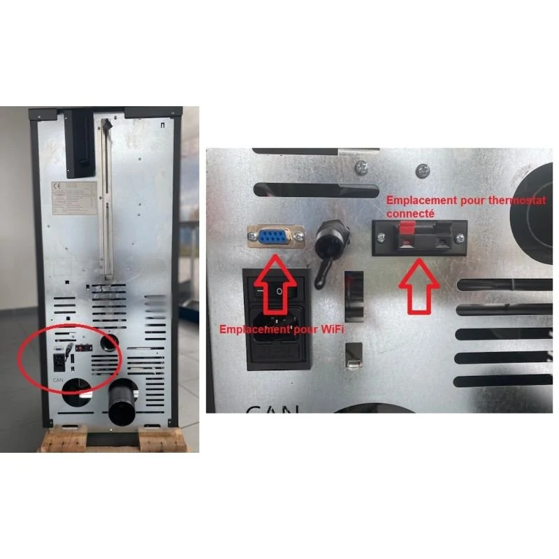 Plusieurs vues du poêle ou de son installation